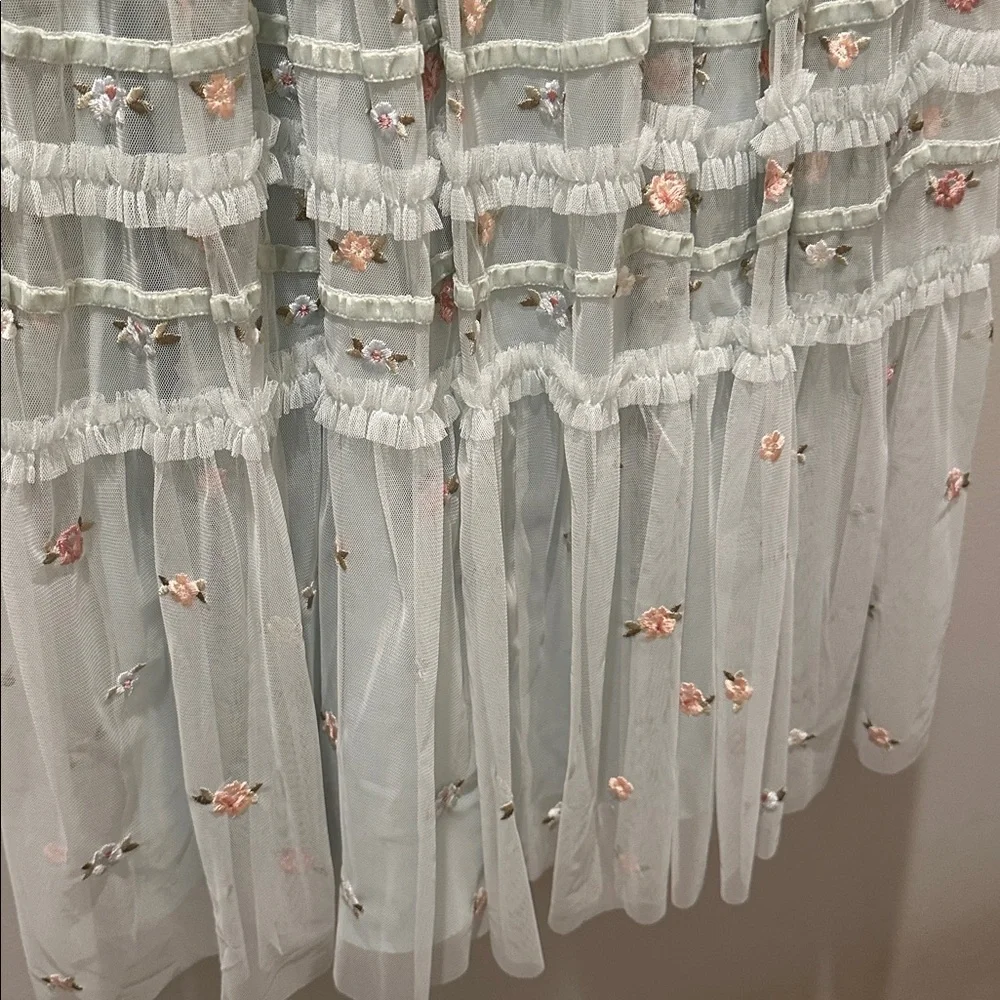 Mac Duggal Girls Ruffled Floral Embroidered Gown - Picture 8 of 15